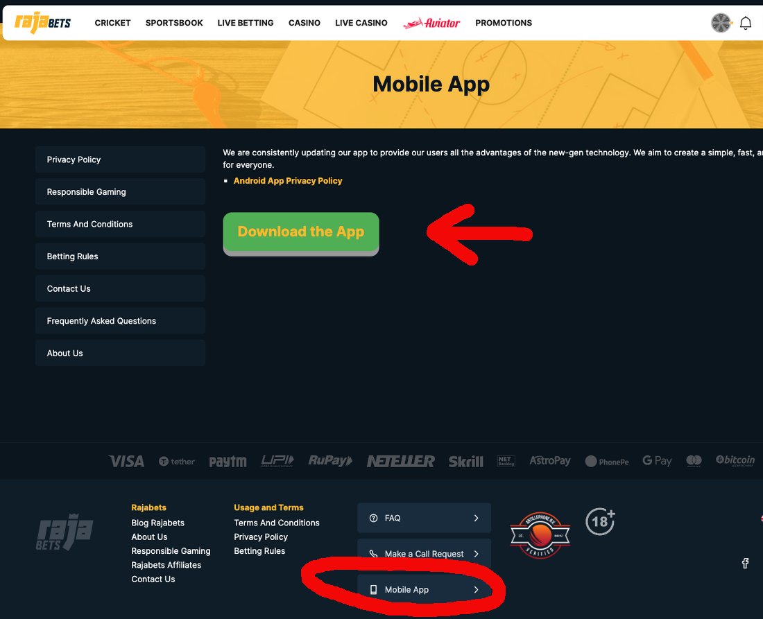 Download Rajabets APK file