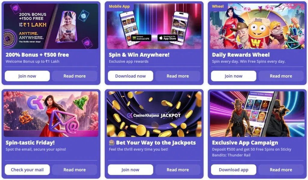 casino khajana india bonuses
