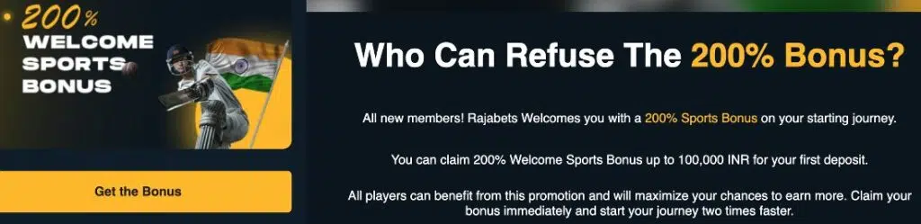 rajabets sports bonus india